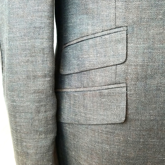 Men's Joe By Joseph Abboud brown herringbone linen sports coat - 40S - Picture 2 of 8